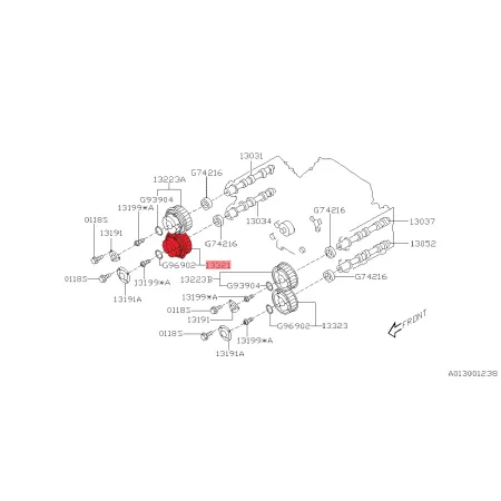 Koło Zębate Wałka Rozrządu AVCS Wydech Prawy 13321AA001 Subaru