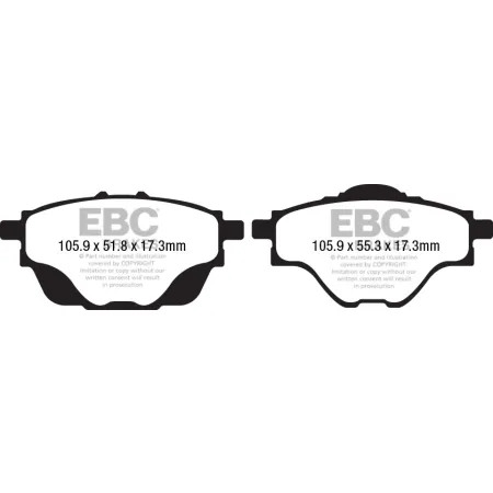 DP42197R Klocki hamulcowe YELLOWSTUFF EBC Brakes Citroen C5 Aircross DS DS7 Crossback Opel Grandland X Peugeot 308 SW Mk2 508 Mk2 3008 SUV 5008 SUV VA