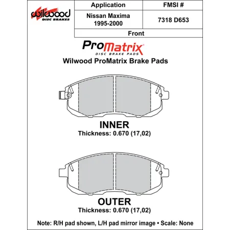Klocki hamulcowe Wilwood 150-D0653K PM ProMatrix D653 Street Performance Racing Pads .67