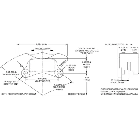 Zacisk hamulcowy 4 tłoczkowy Wilwood 120-7740 GP310 Motorcycle 1984+ tył prawy chromowany
