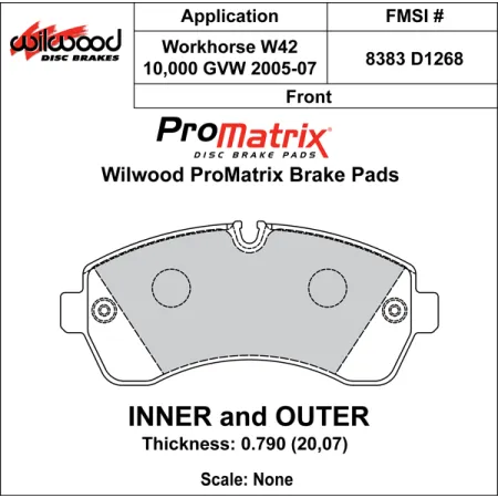 Klocki hamulcowe Wilwood 150-D1268K PM ProMatrix D1268 Street Performance Racing Pads .79