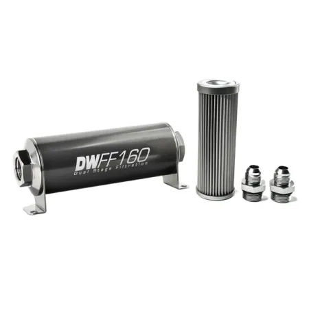 DeatschWerks In-Line Fuel Filter Kit -8AN 10 Micron 160mm