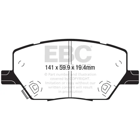 DPX2239 Klocki hamulcowe ULTIMAX2 EBC Brakes Fiat 500X Jeep Compass MP Renegade Compass MP 4xe Renegade 4xe Alfa Romeo Tonale