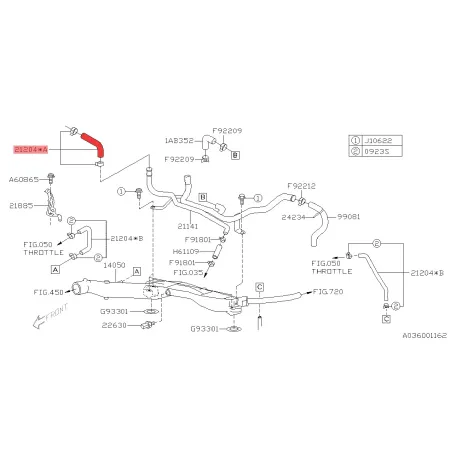 Dolny Przewód Zbiornika Płynu Chłodzącego 21204AA691 Subaru