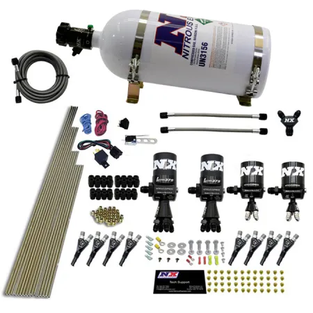 8 Cylinder Shark Direct Port Lightning 375 Solenoids 200-2100Hp Jets with 10Lb Bottle Nitrous Express NX 90506-10