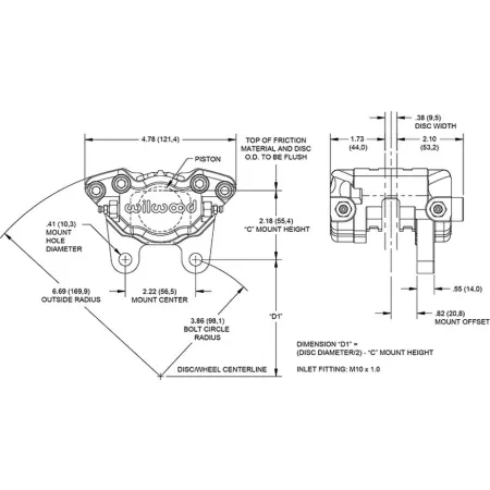 Uniwersalny zacisk hamulcowy 2 tłoczkowy Wilwood 120-16070 Dynapro Single VW