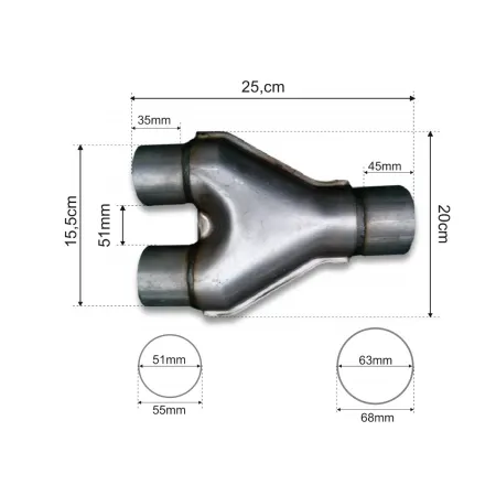Y-pipe 63-51mm