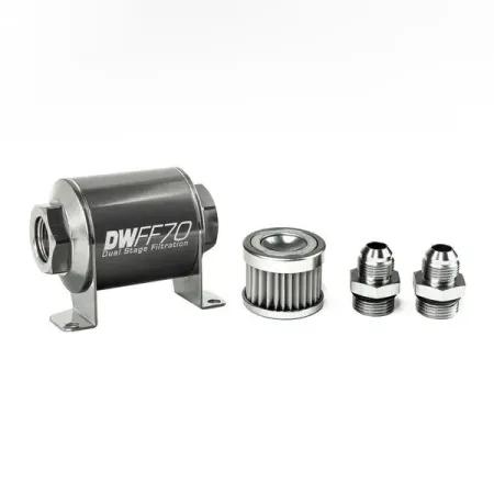 DeatschWerks In-Line Fuel Filter Kit -8AN 5 Micron 70mm