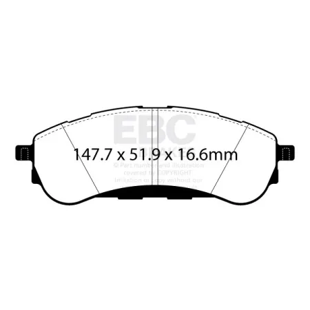 DPX3108 Klocki hamulcowe ULTIMAX2 EBC Brakes Ford COMMERCIAL Ranger Raptor