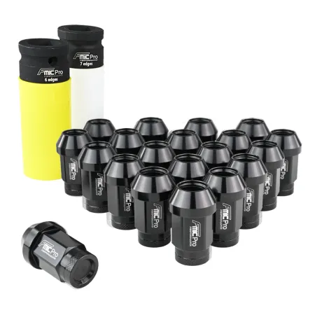 Kute nakrętki aluminiowe do kół FMIC.Pro M14x1.5 Czarne 20szt. stożkowe 7075-T6