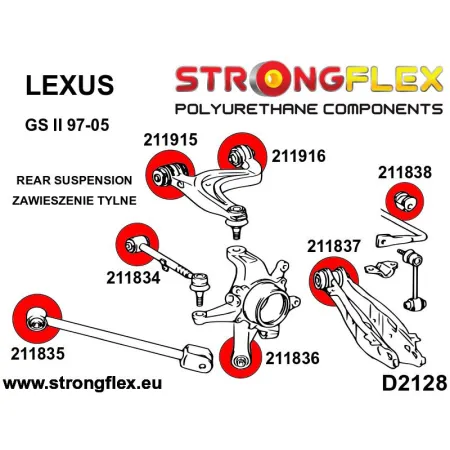 216245B: Zestaw tulei tylnego zawieszenia