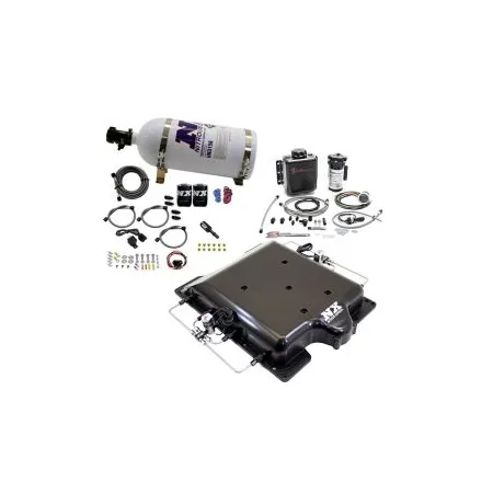 Billet Supercharger Lid with Integrated Nitrous and Water/Methanol with 10Lb Bottle for Dodge Hellcat / Demon Nitrous Express NX 20972BMF-10