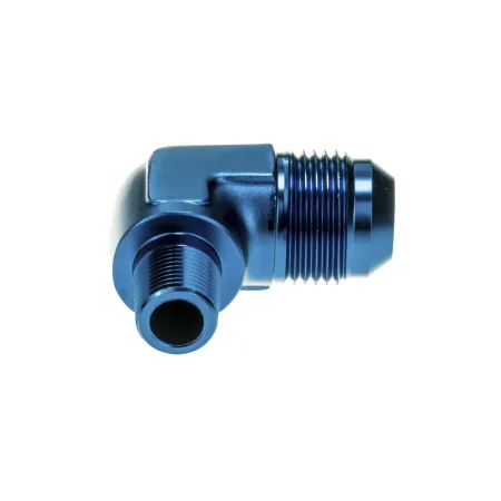 AN4 - 3/8 NPT 90' Nypel adapter męsko-męski JIC - NPT Niebieski
