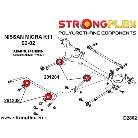 281208A: Tuleja stabilizatora tylnego SPORT Nissan 100NX