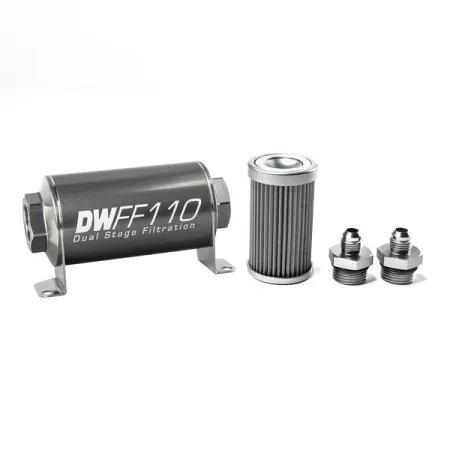 DeatschWerks In-Line Fuel Filter Kit -6AN 40 Mircon 110mm