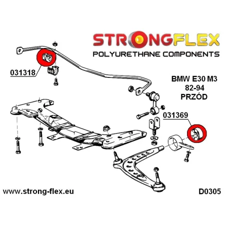 031318B: Tuleja stabilizatora przedniego BMW e30