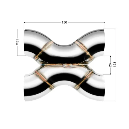 Spawany X-Pipe FMIC.Pro 51mm stal nierdzewna 304