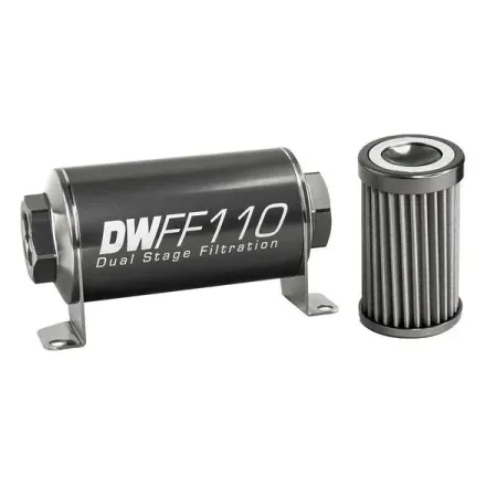DeatschWerks In-Line Fuel Filter Kit -10AN Female 40 Micron 110mm