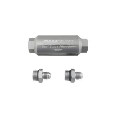 DeatschWerks Compact In-Line Fuel Filter Kit 10 Micron -6AN 70mm