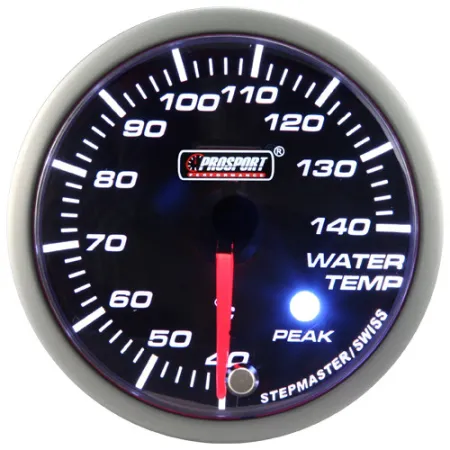 Wskaźnik Prosport temperatura wody seria Stepper Motor Peak 52mm bursztynowy
