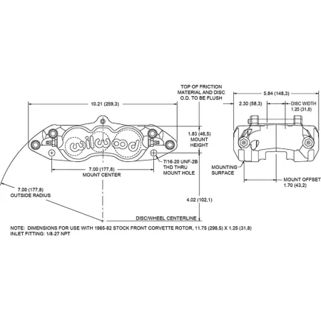 Zacisk hamulcowy 6 tłoczkowy Wilwood 120-11711 D8-6 prawy czerwony