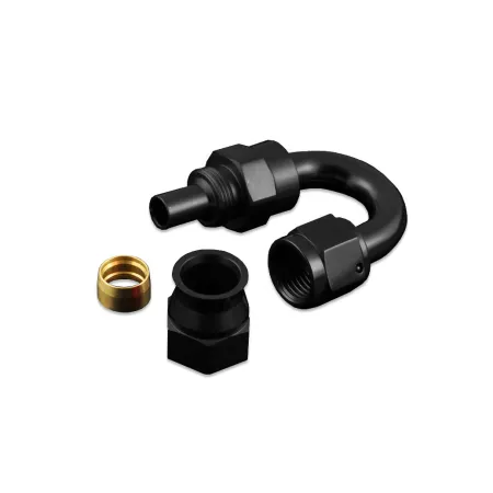 AN6 180' PTFE Końcówka paliwowa olejowa JIC Czarny