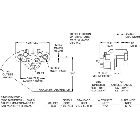 Uniwersalny zacisk hamulcowy 1 tłoczkowy Wilwood 120-8787 SC3