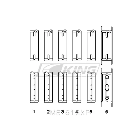 Main Bearing Shell King Racing MB612XP.5 for Ford Volvo 2.5L 5-cyl