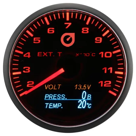 Auto Gauge 60mm - 4w1 wskaźnik EGT napięcia temperatury i ciśnienia