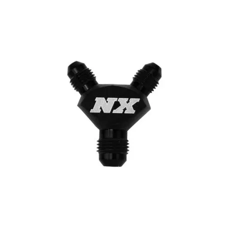 AN10 x AN8 x AN8 Billet Pure-Flo Y Fitting Black Nitrous Express NX 16390