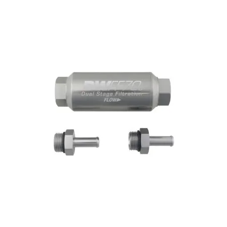 DeatschWerks Compact In-Line Fuel Filter Kit 3/8 In 10 Micron 70mm