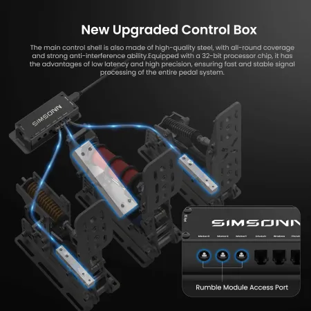 Pedalbox Pedały SIMSONN Plus X Racing Simracing Symulator - Srebrny