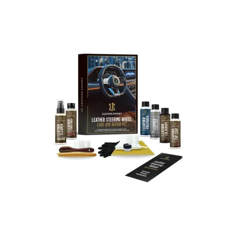 LEATHER EXPERT Steering Wheel Care and Repair Kit Black