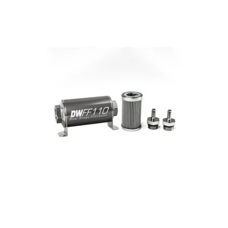 DeatchWerks In-Line Fuel Filter Kit 5/16IN 100 Micron 110mm