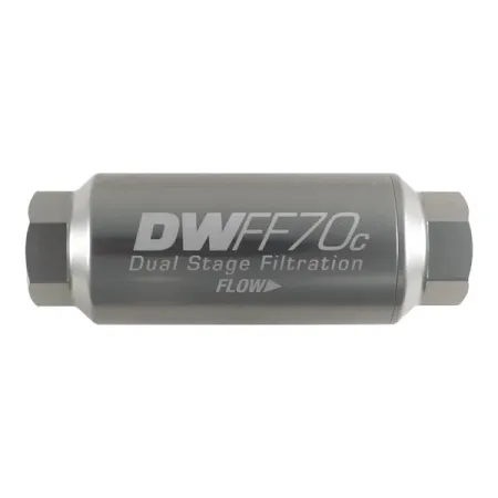 DeatschWerks Compact In-Line Fuel Filter Kit -10AN Female 10 Micron 70mm