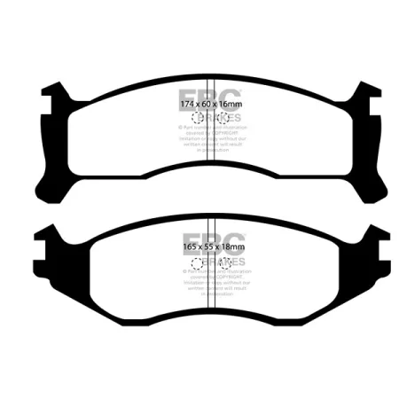 DP61249 Klocki hamulcowe GREENSTUFF EBC Brakes Chrysler USA Voyager Chrysler Town & Country Dodge Caravan Grand Caravan PLYMOUTH Grand Voyager Voy