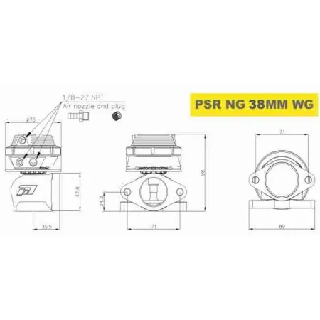 Pulsar PSR New Generation Wastegate 38mm 2-Bolt External Wastegate Silver