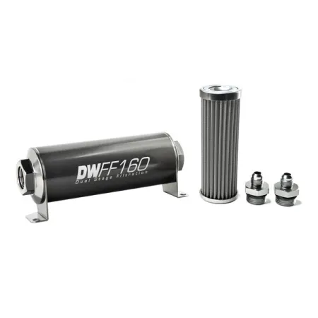 DeatschWerks In-Line Fuel Filter Kit -6AN 100Micron 160mm