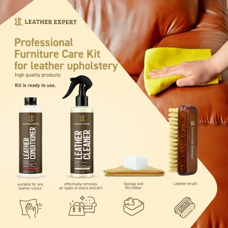 Leather Expert Furniture Kit 2x250ml – zestaw do czyszczenia i pielęgnacji mebli skórzanych