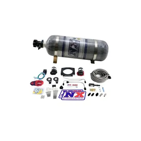 LS Single Entry 90mm Plate Hardline System with 12Lb Carbon Bottle (50-400Hp) Nitrous Express NX 20934S-12