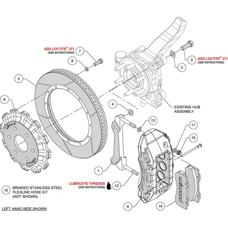 Wilwood 140-18205-R TX6R Big Brake Truck Przedni zestaw hamulcowy czerwony Ford F-150