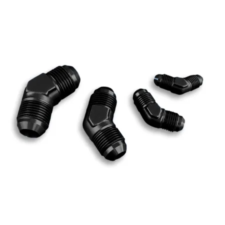 AN8 45' Nypel adapter męsko-męski JIC Czarny