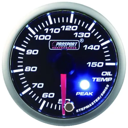 Wskaźnik Prosport temperatura oleju seria Stepper Motor Peak 52mm zielony