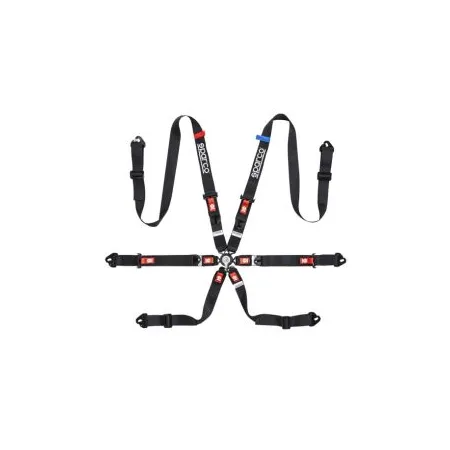 Sparco Competition H-2 6-Points 2" Harness Black FIA Approved 8853-2016