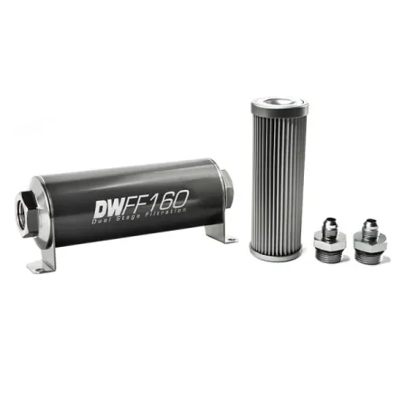 DeatschWerks In-Line Fuel Filter Kit -6AN 10 Micron 160mm