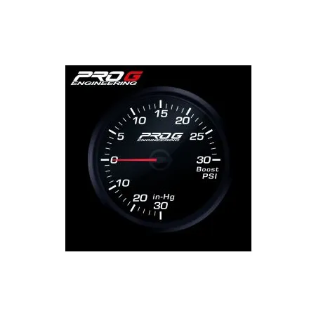 Wskaźnik Pro G Race Series RC, doładowania Boost 30 PSI WHITE 60mm