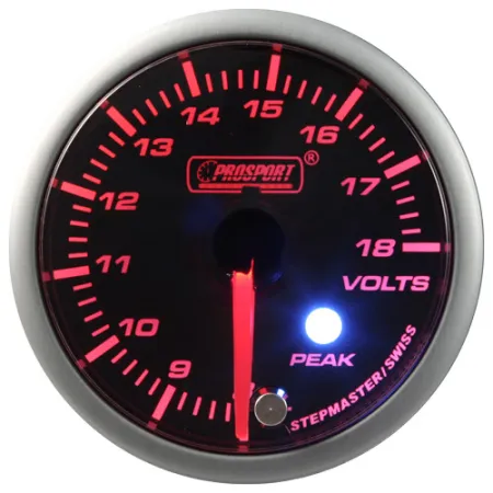 Wskaźnik Prosport Napięcie seria Stepper Motor Peak 52mm bursztynowy