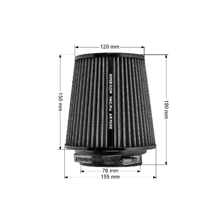 Stożkowy filtr powietrza FMIC.Pro dł. 150mm średnica montażowa 76mm