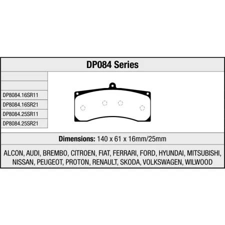 DP8084.25SR21 Sportowe klocki hamulcowe Sintered SR21™ EBC Brakes