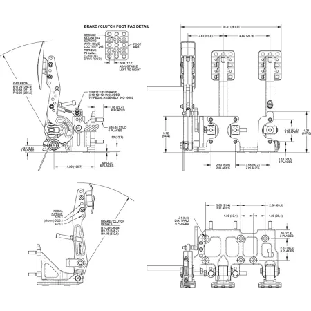 Wilwood 340-16602 Brake / Clutch and Throttle Pedal without Throttle Link